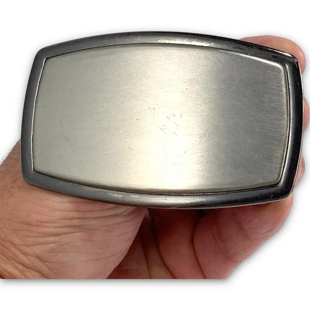 Vintage Belt Buckle Solid Brushed And Polished Stainless Steel‎ Modern Design